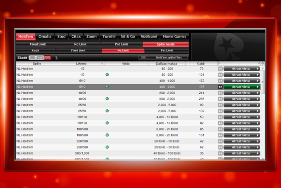 PokerStars istabas
